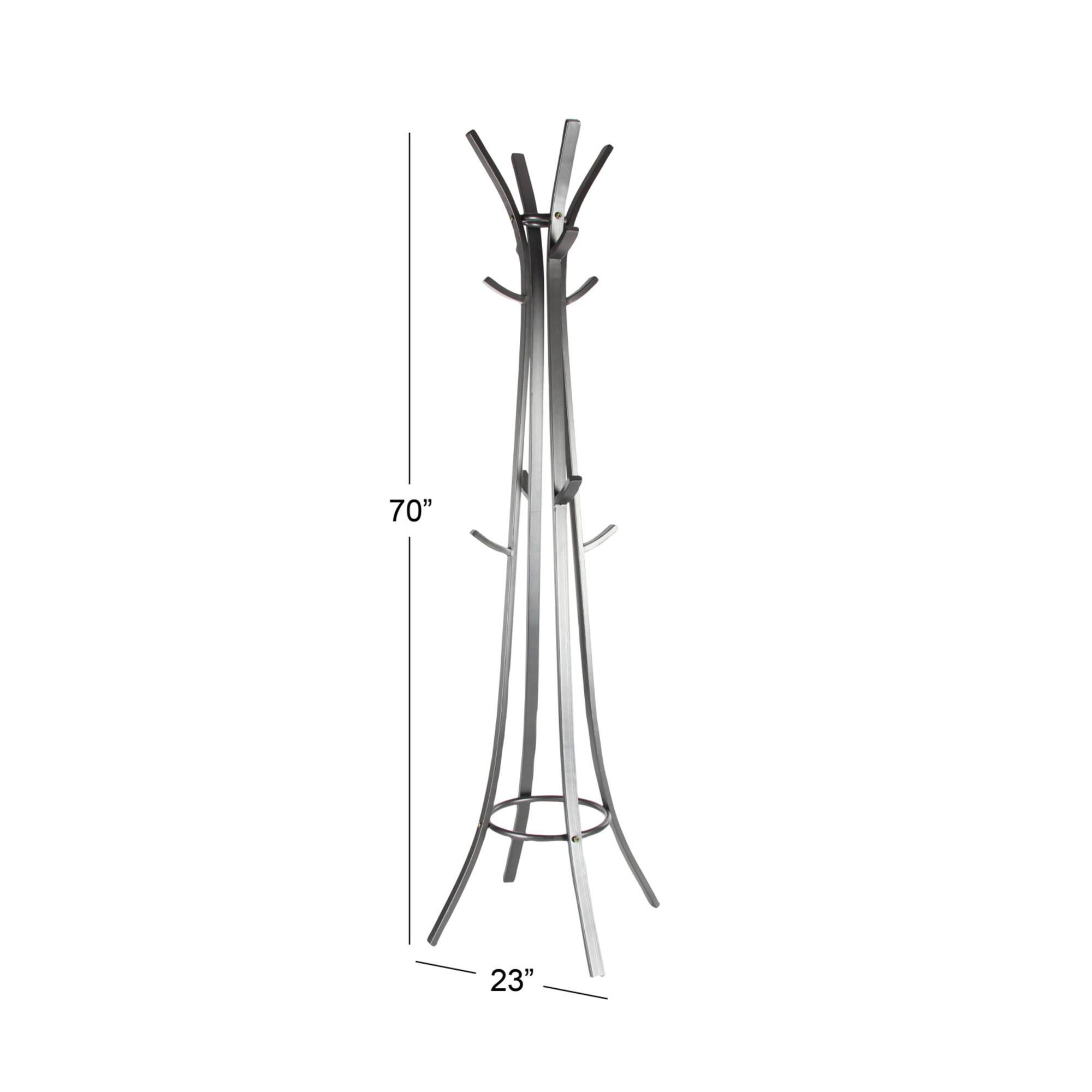 Dark Grey Metal Industrial Coat Rack, 70" x 23" x 23"